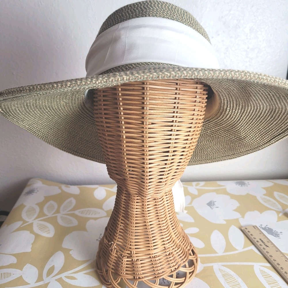 Lumen's Collection Charleston SC Wide Brim Sun Hat Tan Straw Bow Beach Resort